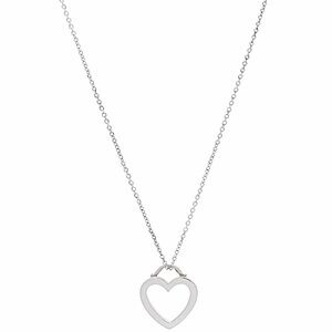 Tiffany & Co. 925 Sterling Silver Sentimental Open Heart Pendant Necklace Auth